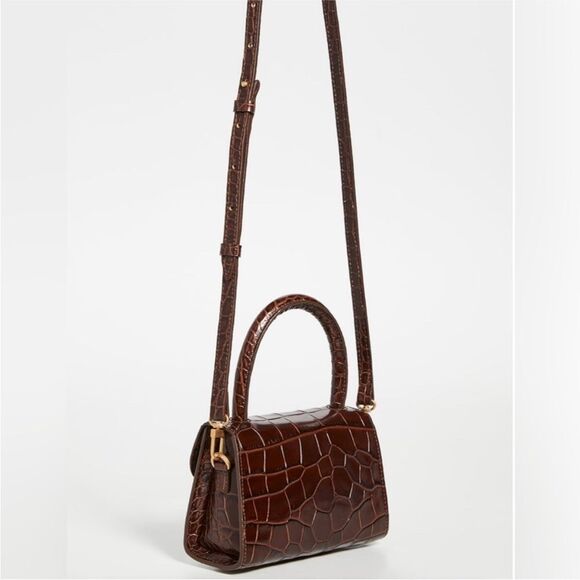 BY FAR Mini Satchel Bag in brown croc - Picture 8 of 13